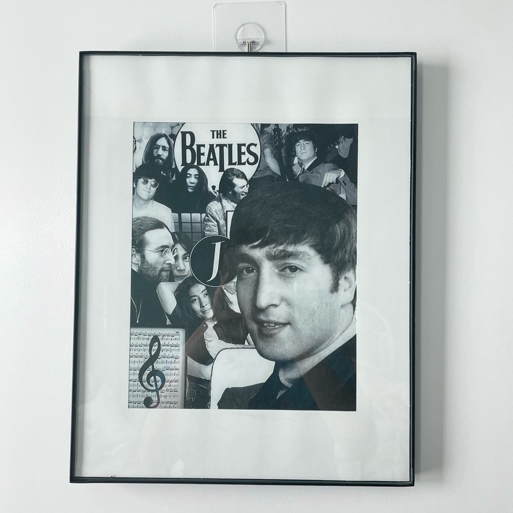 Vintage John Lennon of the Beatles Picture Poster Print Rock N Roll Collage